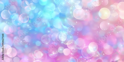 A soft, dreamy background with pastel bokeh lights in shades of pink, blue, and purple, creating a magical and ethereal atmosphere. Ideal for design, invitations, or festive decor.
