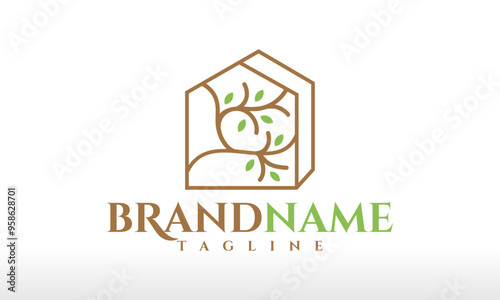 Wellness Tree House Logo Design Vector Icon Symbol Illustrations. Multifunctional Logo that can be used in many environmental natural retreat business companies and services. its a creative and cool.