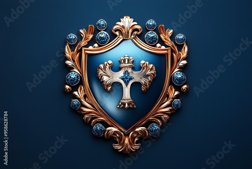 Heraldic badge, unique emblem, house symbol identifies allegiance and loyalty