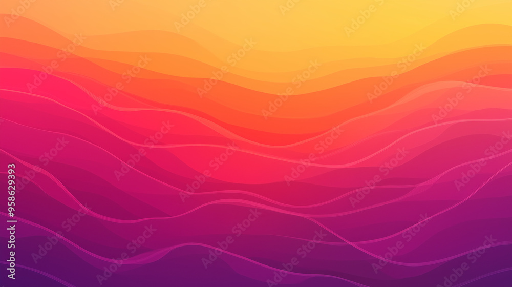 Fototapeta premium Sunset Gradient Wave Design
