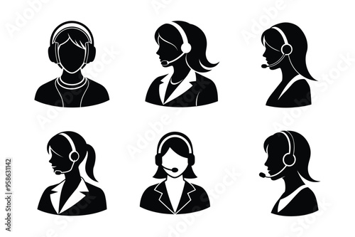 silhouette call center girl executive 2