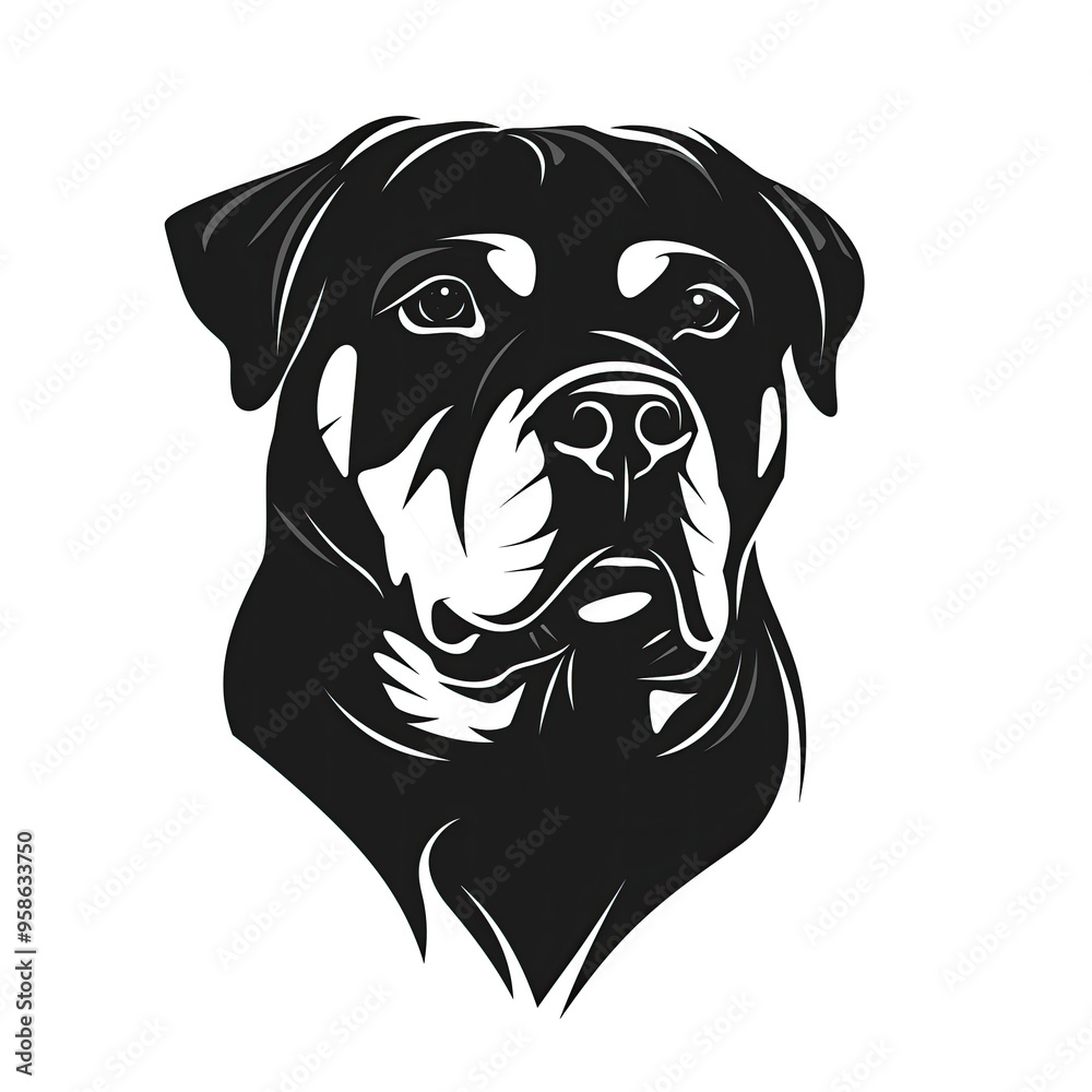 Beautiful Rottweiler Logo, Dog Design for Your Corporate and Business Graphic Resource or Creative Project, Ai Generative Beautiful Rottweiler Logo, Dog Design for Your Corporate and Business Graphic Resource or Creative Project, Ai Generative
