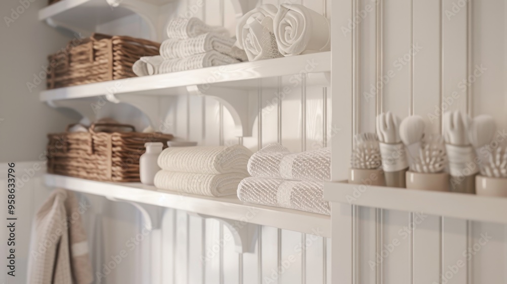 Mudroom Shelving: Shelves that are either wall-mounted or freestanding, perfect for storing hats, gloves, and other small accessories in your mudroom.
Mudroom Shelving: Shelves that are either wall-mounted or freestanding, perfect for storing hats, gloves, and other small accessories in your mudroom.