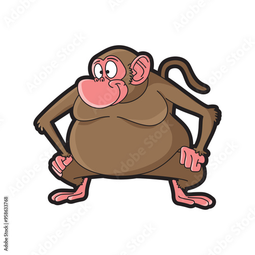 Confident Cartoon Monkey