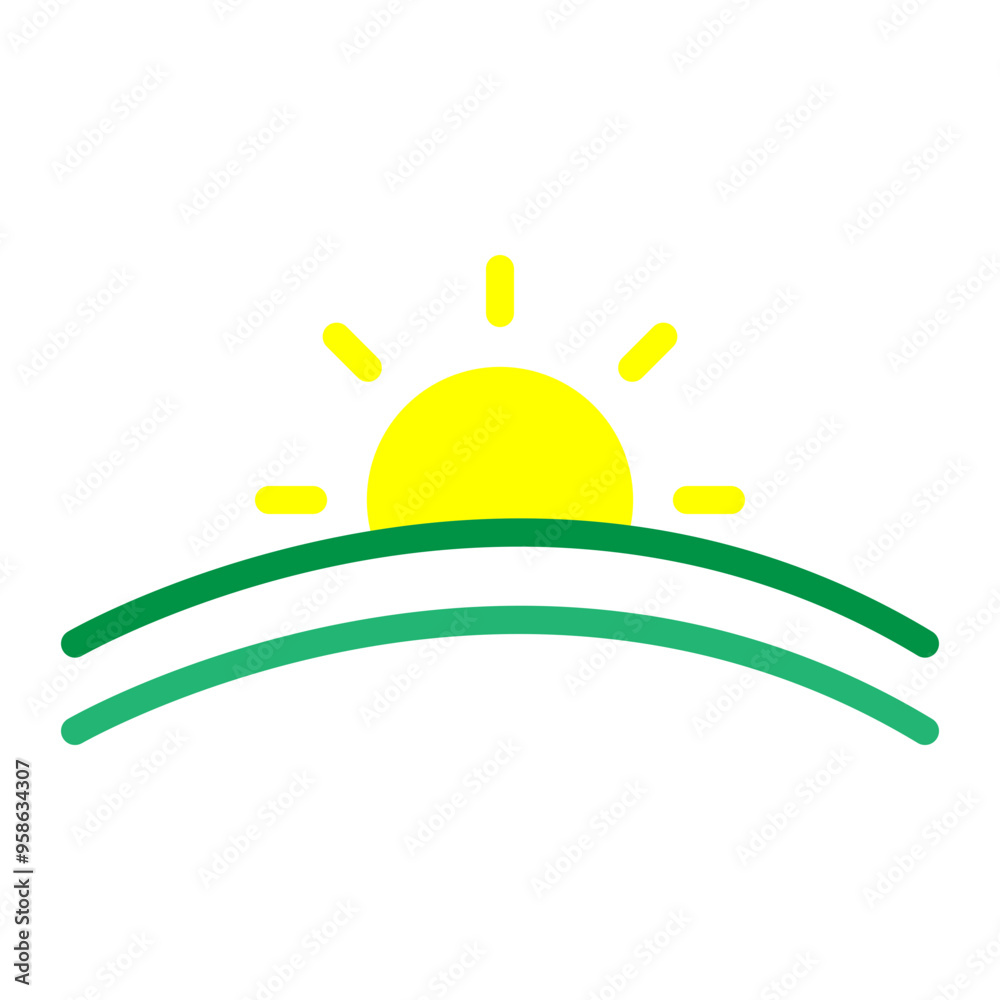 Vibrant Daybreak Vector Flat Icon Design Vibrant Daybreak Vector Flat Icon Design