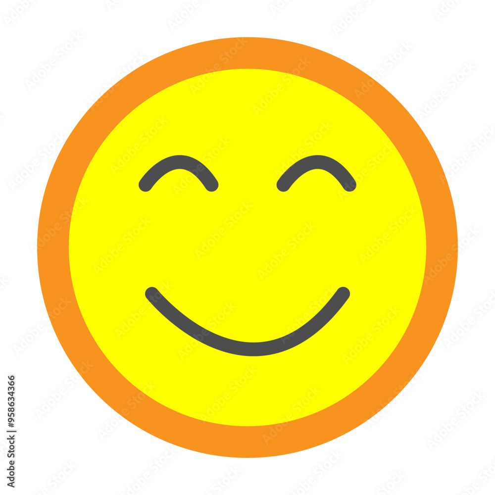 Cheerful Glow Vector Flat Icon Design Cheerful Glow Vector Flat Icon Design