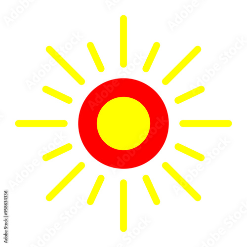 Positivity Rays Vector Flat Icon Design