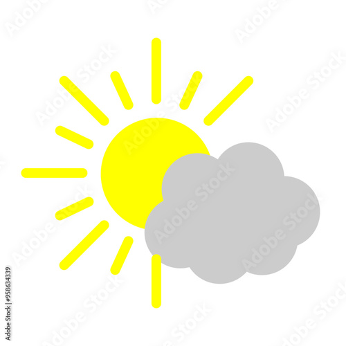 Sunny Perspective Vector Flat Icon Design