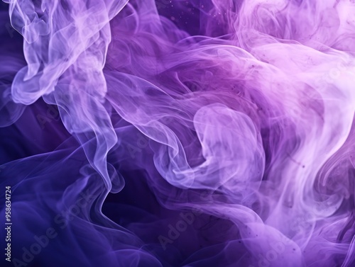 Shiny smoke. Glitter fluid. Ink water. Magic mist. Purple color particles texture paint vapor storm