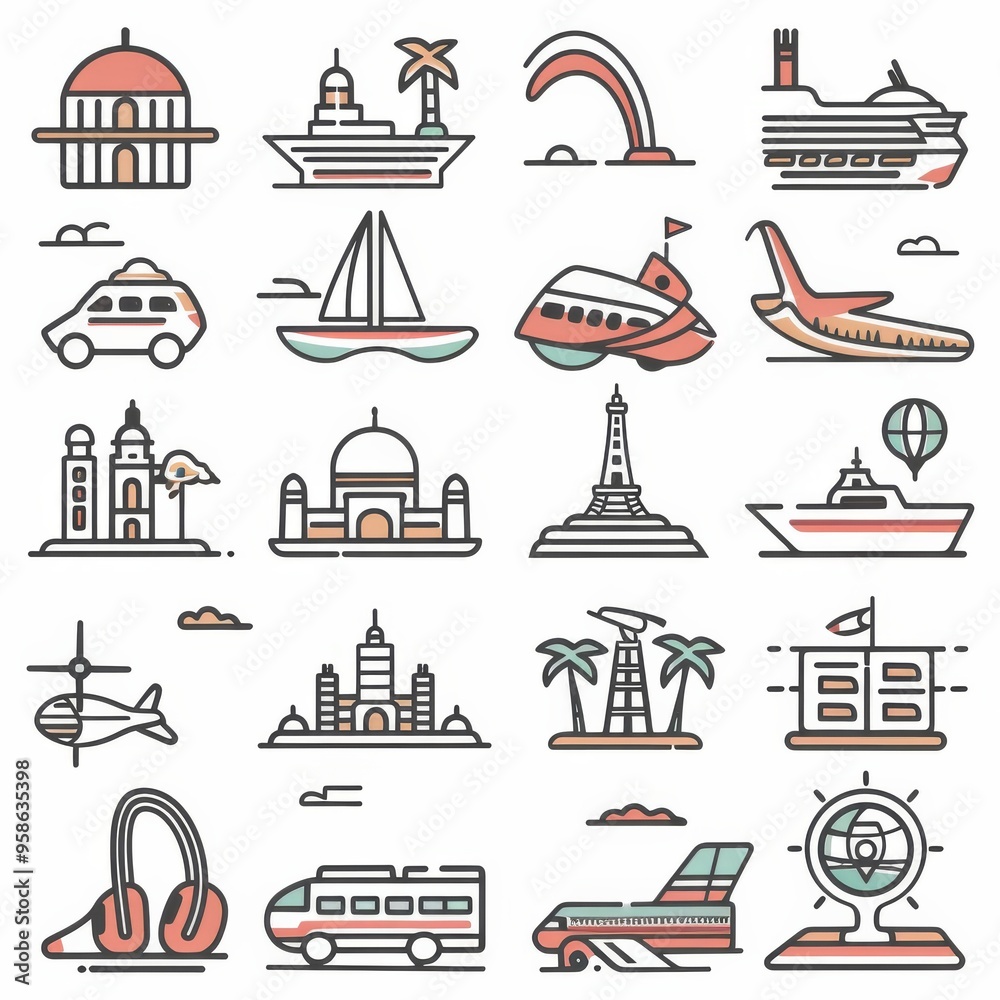 Pixel Perfect Travel Icons