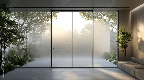 Smart Glass Door Innovative Privacy Solution with Transparent-to-Opaque Transition at the Touch of