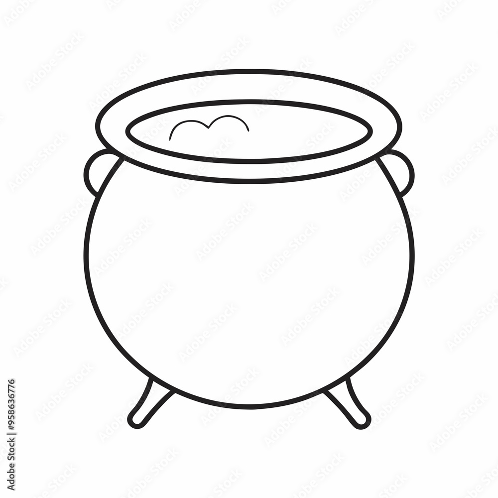 Minimalist line drawing of a cauldron vector illustration
Minimalist line drawing of a cauldron vector illustration
