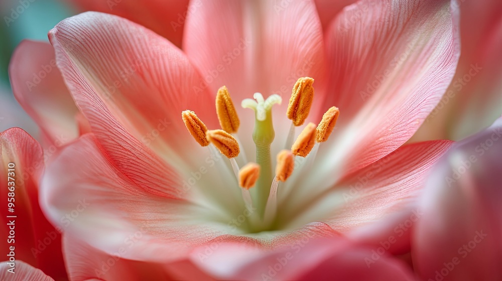 Close-up of a Pink Flower with Yellow Stamens