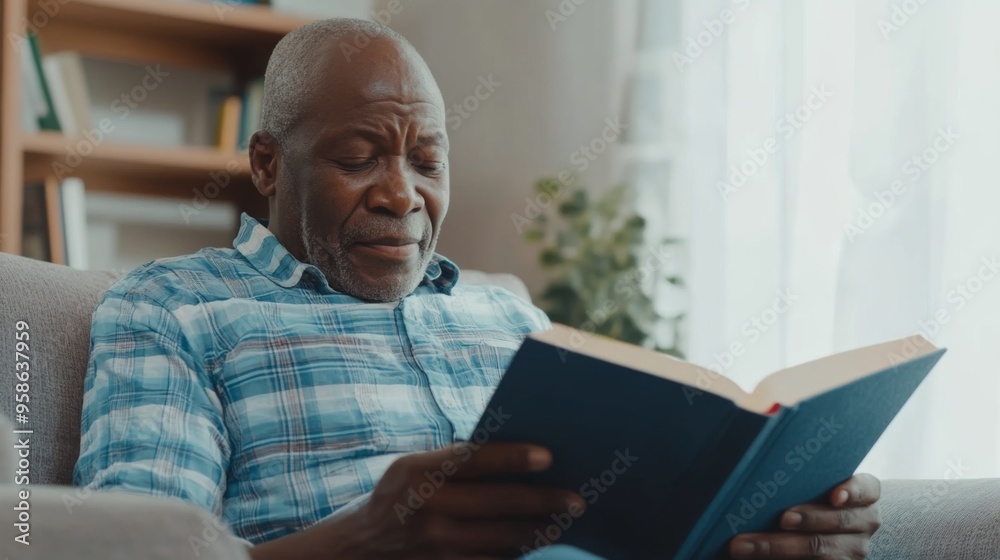 Thoughtful Senior Reading a Book Thoughtful Senior Reading a Book
