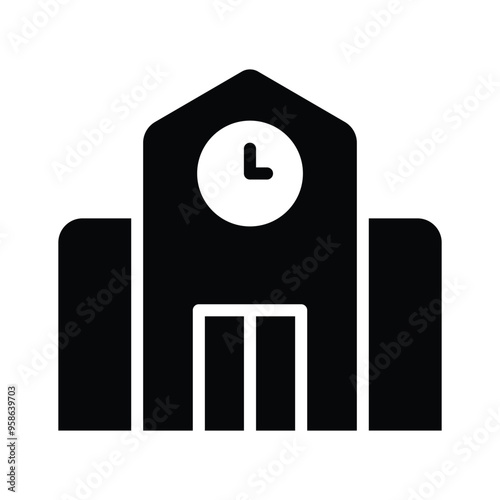 School building icon, educational institute