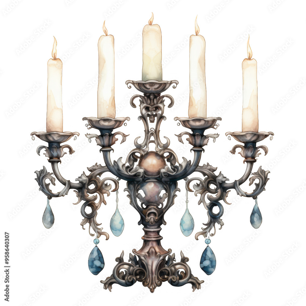 Gothic Candelabra Isolated on a Transparent Background Gothic Candelabra Isolated on a Transparent Background