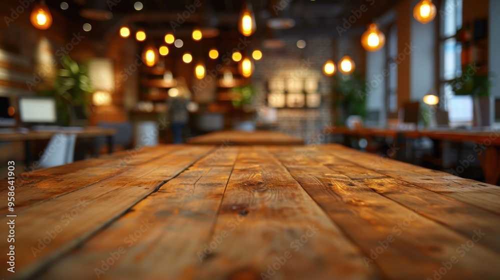 A beautifully lit, rustic wooden table setting in a cozy, modern workspace with warm lighting, showcasing the perfect blend of contemporary and classic design elements A beautifully lit, rustic wooden table setting in a cozy, modern workspace with warm lighting, showcasing the perfect blend of contemporary and classic design elements