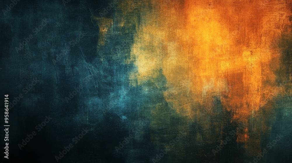 Abstract Grunge Background with Dark Colors and Yellow, Orange, and Blue Tones Abstract Grunge Background with Dark Colors and Yellow, Orange, and Blue Tones