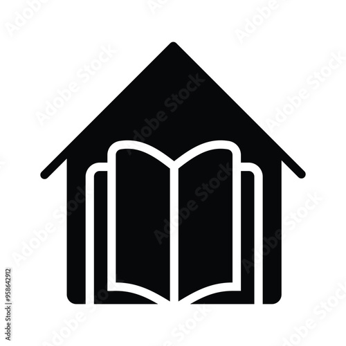 Get this amazing icon of homework, homeschooling vector