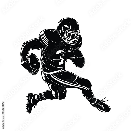 American football player silhouette vector