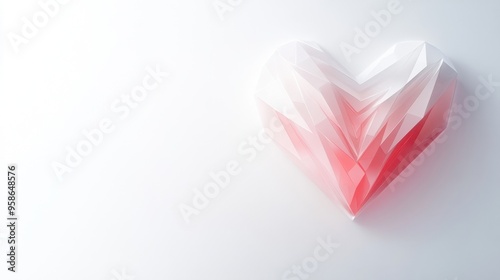 Wallpaper Mural A heart made of paper is on a white background Torontodigital.ca