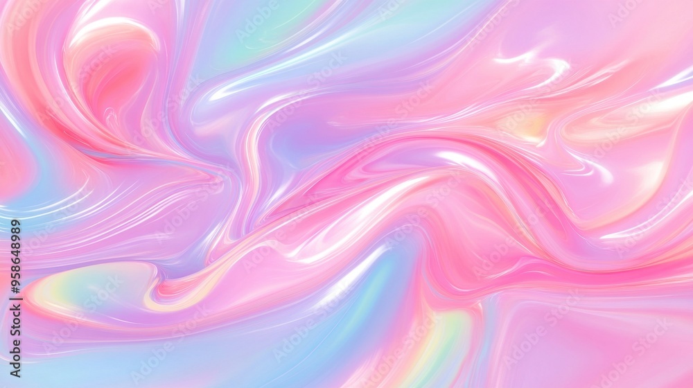 A pink and purple swirl of color with a rainbow effect