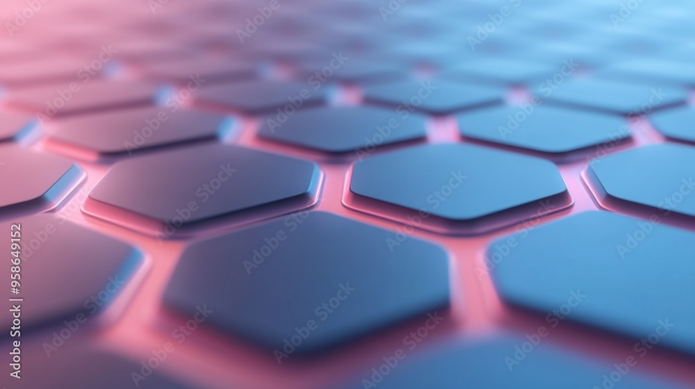 Obraz premium A close up of a blue and pink background with a pattern of squares