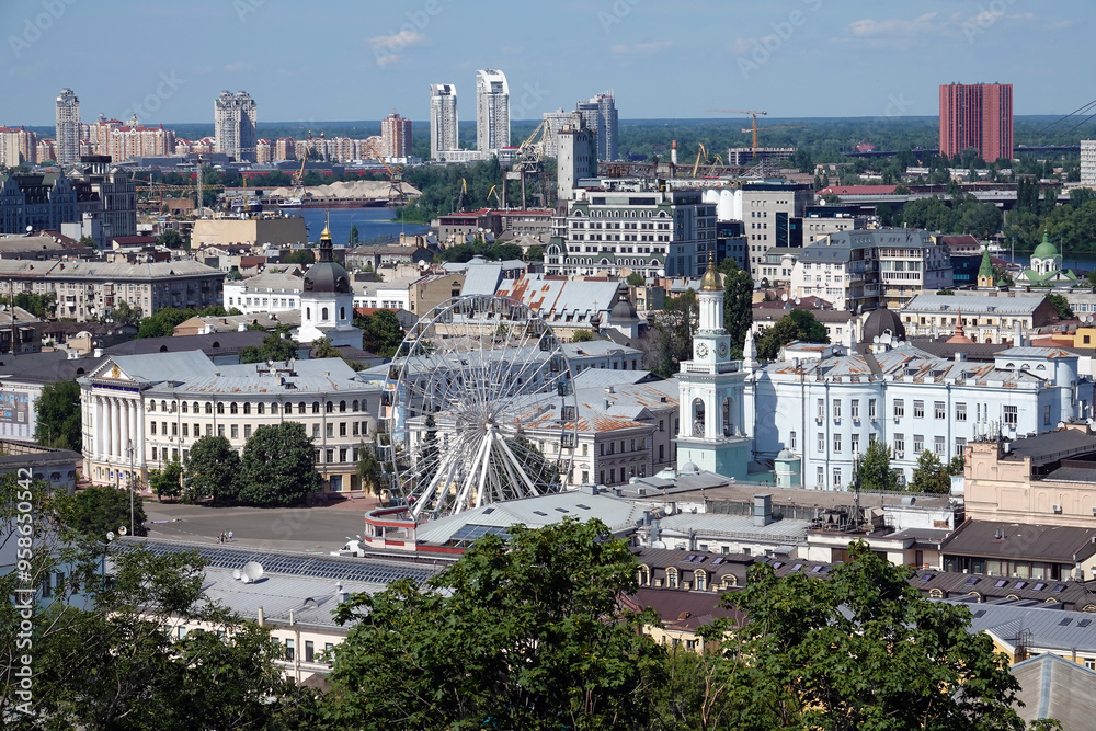 Podil district of Kyiv city view from above Podil district of Kyiv city view from above