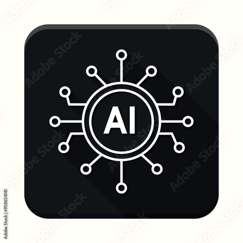 Black and white AI app icon