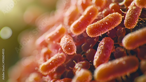 A highly detailed and realistic close-up of this bacteria: **Haemophilus influenzae** - Causes respiratory tract infections and, in severe cases, meningitis.