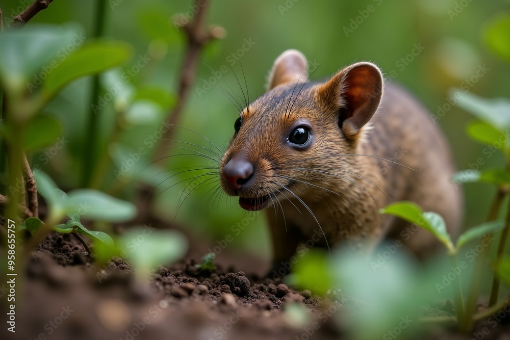 Close-up of a Curious Bush Rat in its Natural Habitat. Wild Life. Close-up of a Curious Bush Rat in its Natural Habitat. Wild Life.
