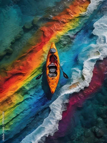 kayak on the sea