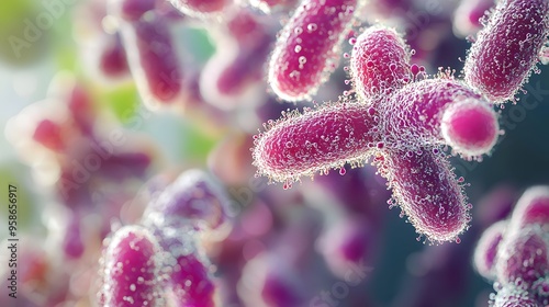 A highly detailed and realistic close-up of this bacteria: **Mycoplasma pneumoniae** - Causes atypical pneumonia, often with a gradual onset.