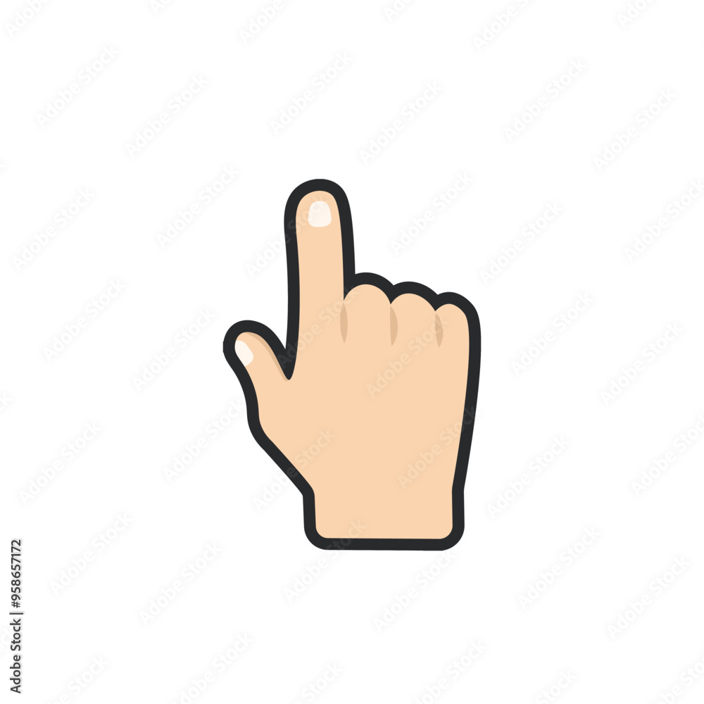 hand pointer in outline flat vector design. hand pointer in outline flat vector design.