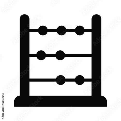 A modern abacus icon,mathematical tool