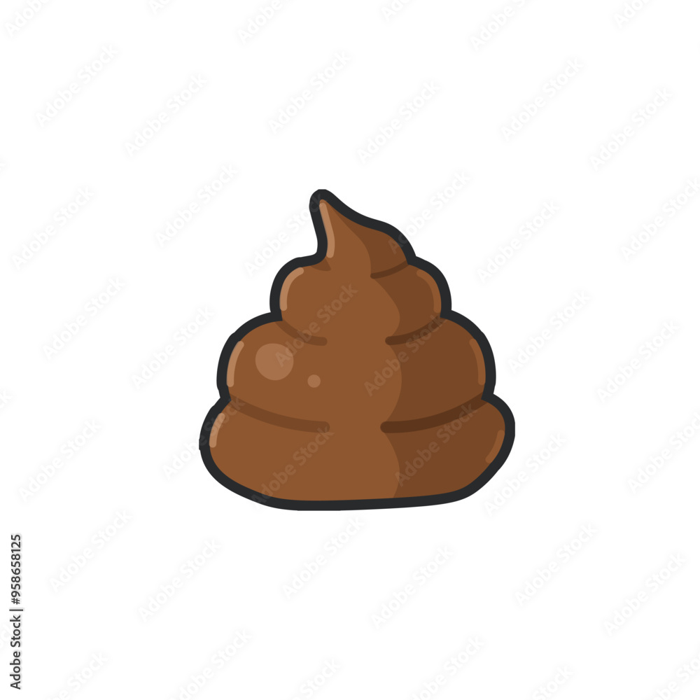 a dirty poop in outline flat vector design. a dirty poop in outline flat vector design.