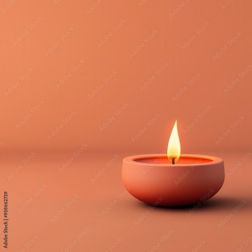 Handcrafted diya lamps, unique designs, 3D illustration, copy space for text, Handcrafted diya lamps, unique designs, 3D illustration, copy space for text,
