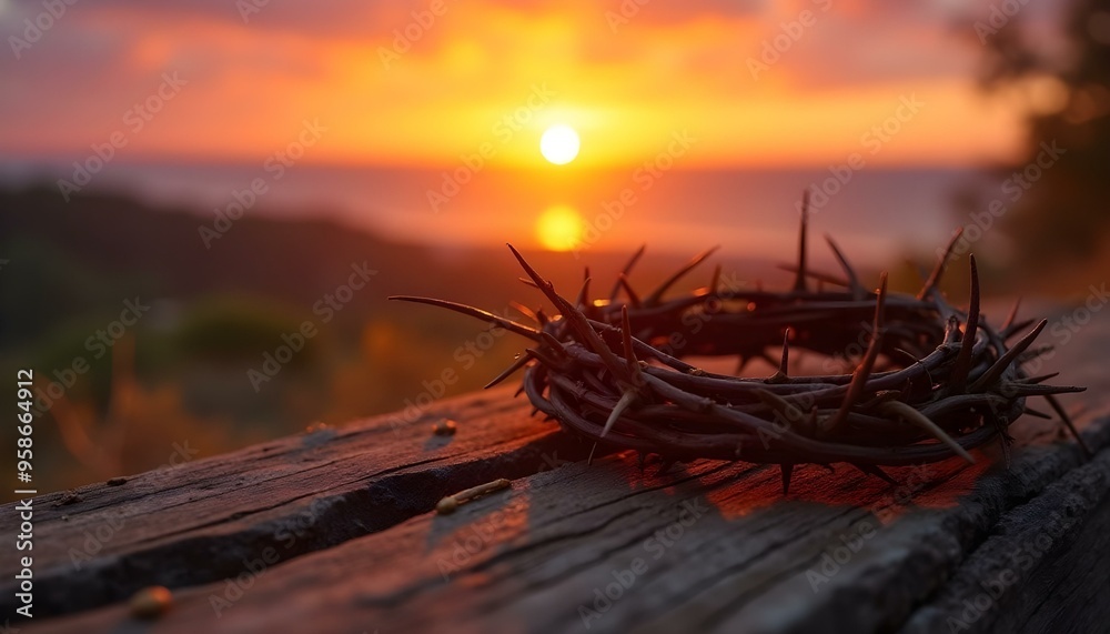 crown of thorns of jesus christ in sunset crown of thorns of jesus christ in sunset