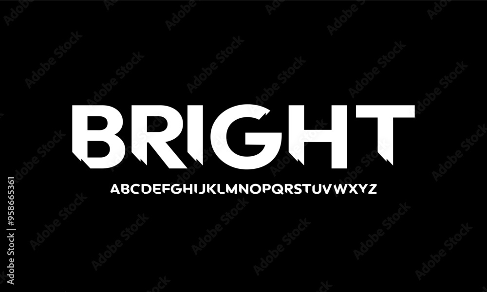 Fototapeta premium BRIGHT Abstract alphabet.. Brutal typography design. Funky letters