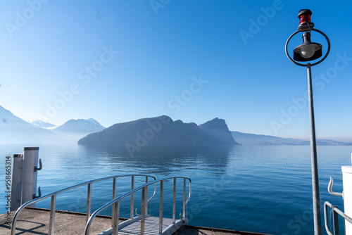 Cruise on Lake Lucerne, Switzerland in Winter