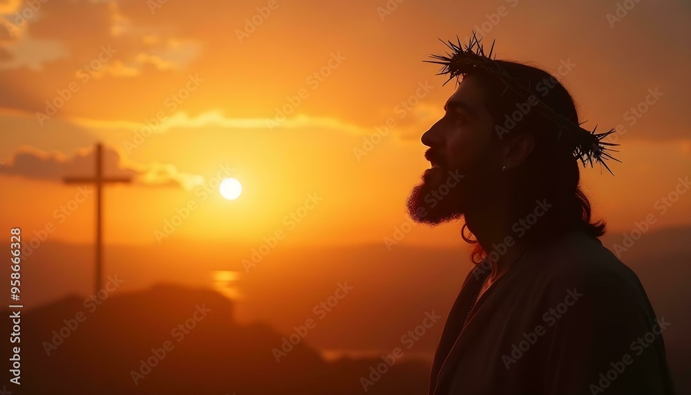 crown of thorns of jesus christ in sunset crown of thorns of jesus christ in sunset