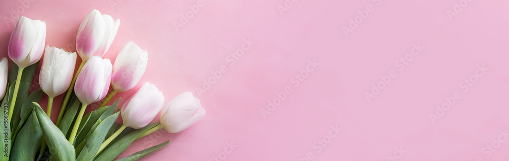 Fototapeta premium Tło baner kwiaty