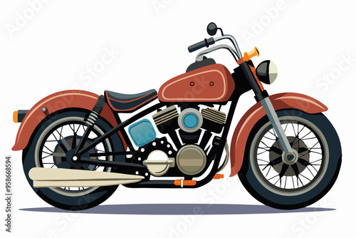 vintage harley davidson motorcycle vector illustration