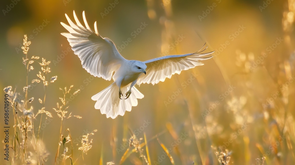 Obraz premium White Bird in Flight