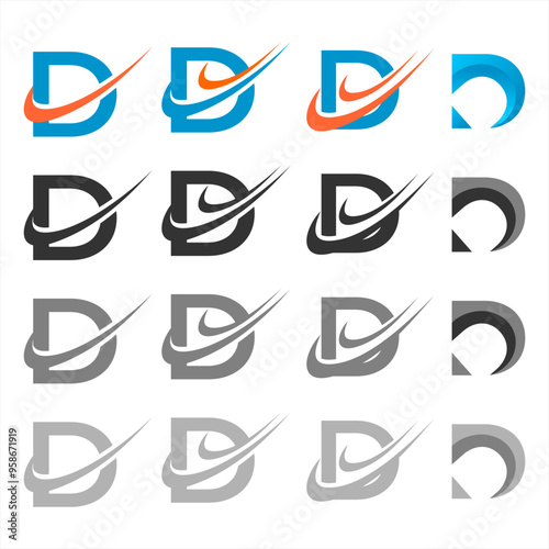 letter d logo design, d logo design, icon, abstract, set logo icon d, alphabet