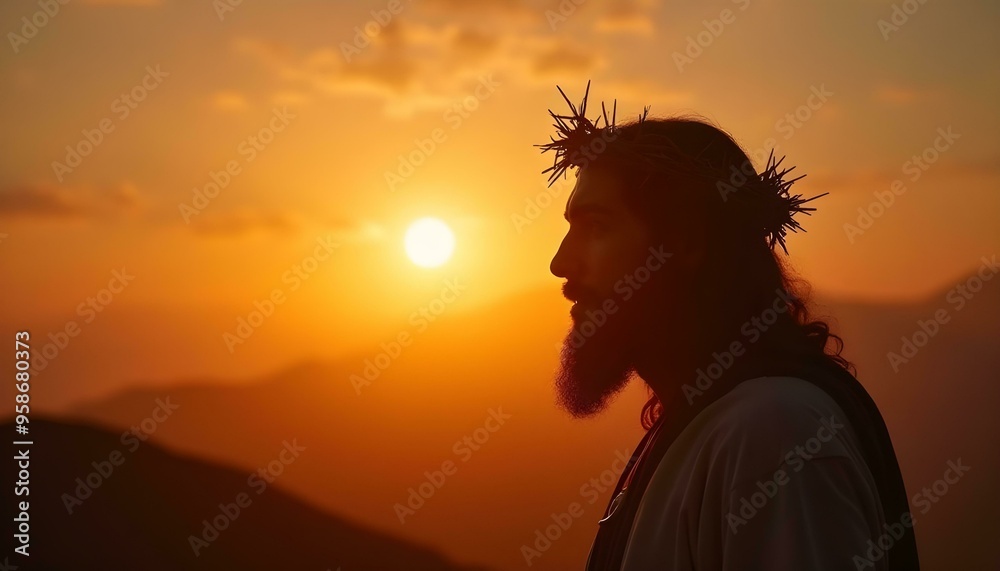 crown of thorns of jesus christ in sunset crown of thorns of jesus christ in sunset