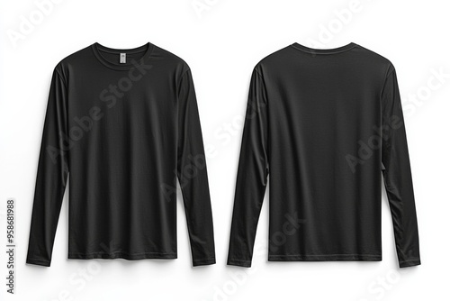 Black long sleeve tshirt mockup isolated created with Generative AI