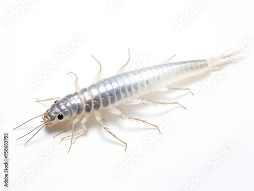 Silverfish isolated on white background, flat lay photo