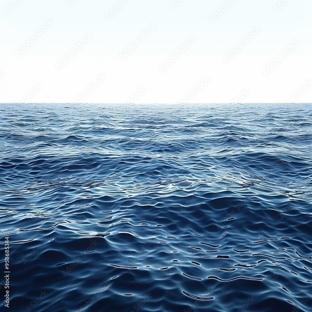 Obraz premium Sea waves isolated on white background, perfect for clean, aquatic themes.