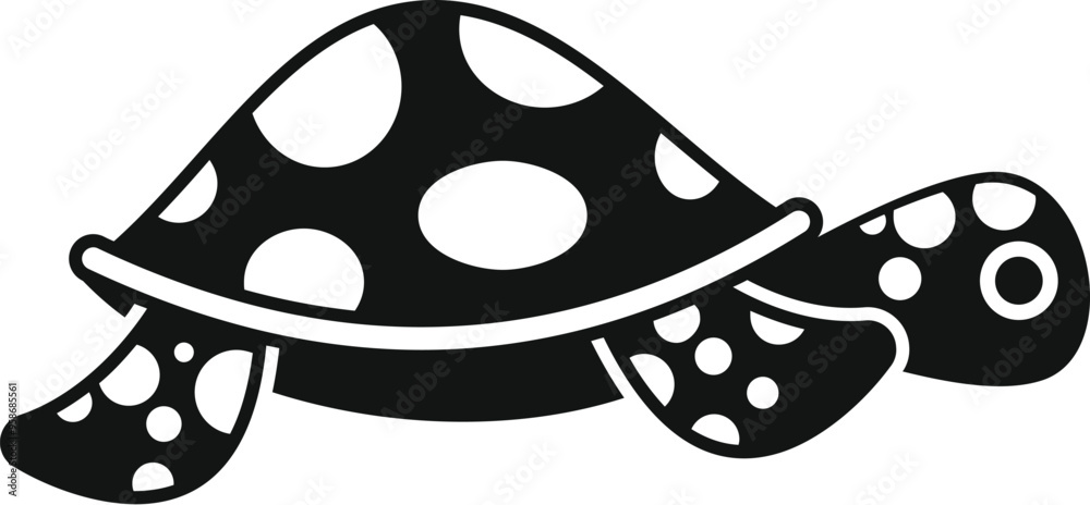 Simple vector illustration of a black and white sea turtle swimming with its flippers outstretched Simple vector illustration of a black and white sea turtle swimming with its flippers outstretched